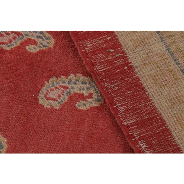 Textile Antique Oushak Rug in Red With Paisley Patterns, From Rug & Kilim For Sale - Image 7 of 7