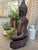 Boho Chic Vintage Hand Carved Wooden Buddha Statue Sculpture Meditation Figure 14” Thai For Sale - Image 3 of 12