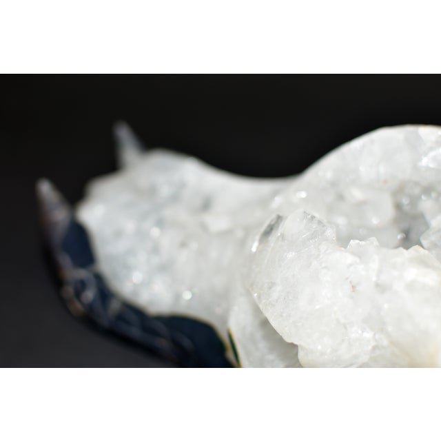 Late 20th Century Rock Crystal Geode Dragon Head Modern Sculpture 8.5 Lb For Sale - Image 13 of 14