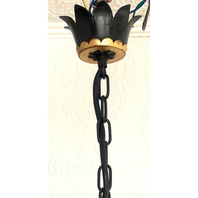 Mid-Century Modern Wrought Iron 5-Light Chandelier, 1960s For Sale - Image 3 of 14