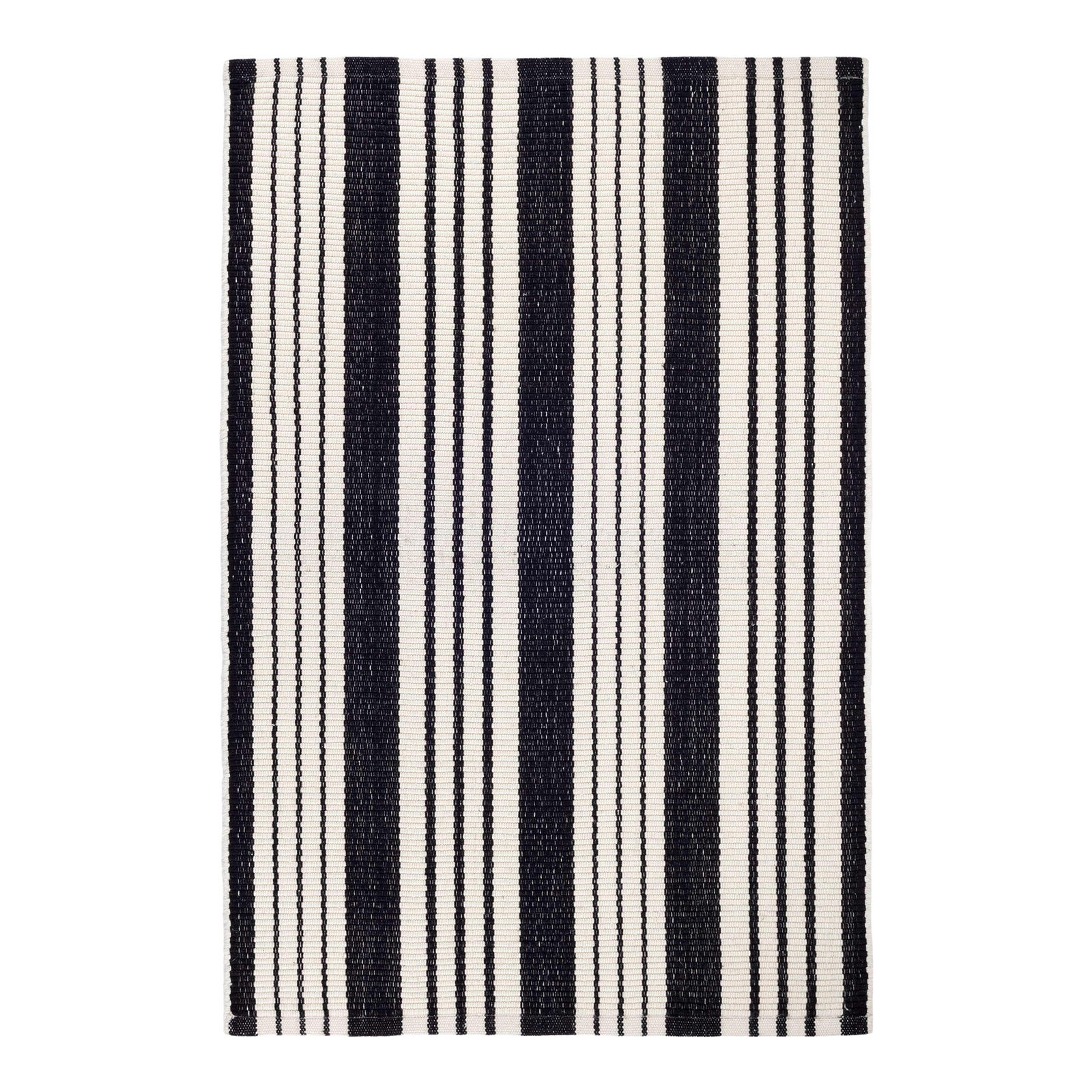 Dash & Albert by Annie Selke Birmingham Black Woven Cotton Rug, 2' x 3