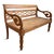 Vintage Teak Diamond Back Wood Bench For Sale - Image 4 of 5