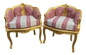 1980s French Louis XVI Gold Beech Bergere Chairs - 2