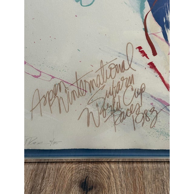 Abstract Vintage Terry Rose Aspen Winternational 1983 Framed Lithograph Signed Numbered 3/25 For Sale - Image 3 of 9
