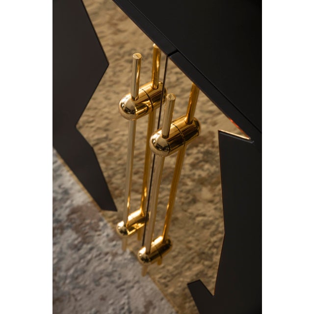 Black Callista Sideboard, Black & Gold For Sale - Image 8 of 10