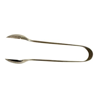 Vintage English Silverplate Sugar Appetizer Tongs For Sale