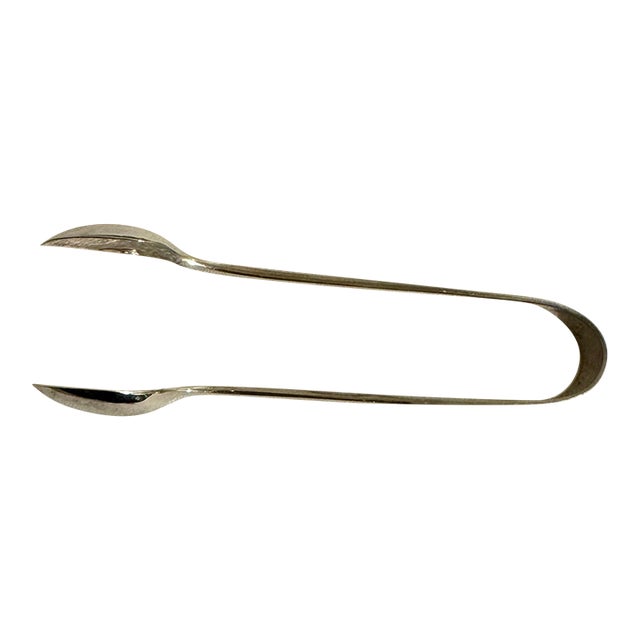 Vintage English Silverplate Sugar Appetizer Tongs For Sale