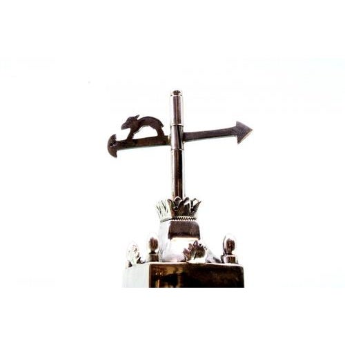 Metal Chimney with Silver Weather Vane with Applications For Sale - Image 7 of 9