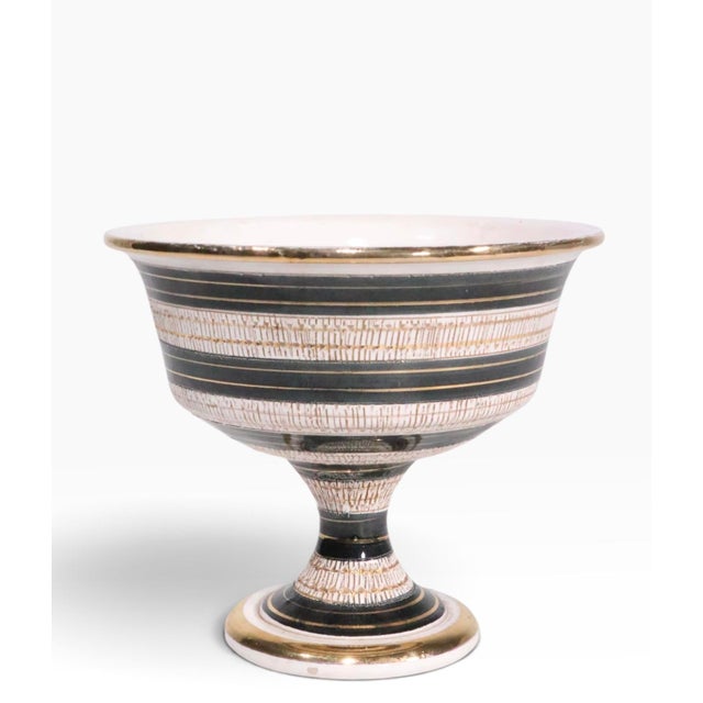 Mid 20th Century Italian Pottery Ceramic Compote in the Style of Raymor Rosenthal Netter For Sale In New York - Image 6 of 7