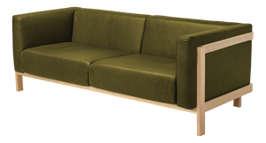 LIFT Three-Seater Sofa in Ash and Camel Leather Seat by Julien Renault