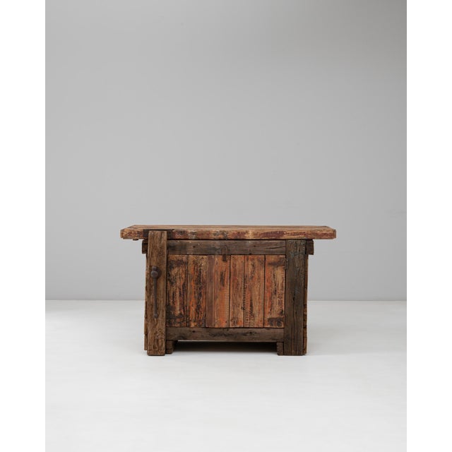 20th Century French Industrial Wooden Work Table For Sale - Image 16 of 18