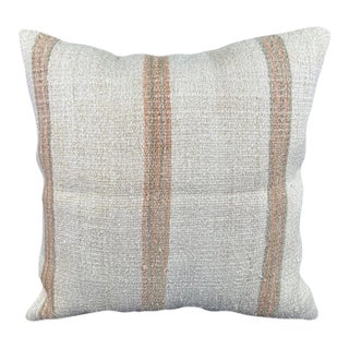 Turkish Hemp Pillow Cushion Natural Beige Rust Pillow Cushion Cover 24x24 For Sale