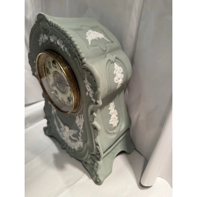 Victorian Antique “Cameo No 8351” Wedgewood Porcelain Clock by Gilbert For Sale - Image 3 of 9