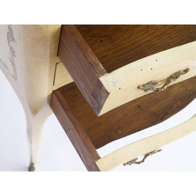 Vintage Venetian Louis XV Hand-Painted Floral Nightstand with Drawers, 1920s For Sale - Image 12 of 13