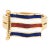 Vintage Nautical Flag Ring Signal C Charlie 18k Yellow Gold 6.5 Marine Jewelry For Sale
