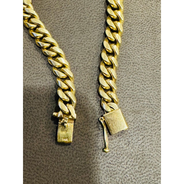 Vintage 14 Karat Yellow Gold 96.7 Gm Miami Cuban Link Italian Chain Unisex, 20" For Sale - Image 11 of 18