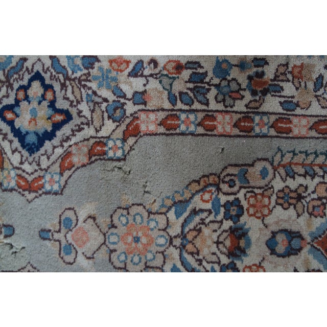 Vintage Hand Knotted Wool Geometric Curvilinear Medallion Rug Runner 3' X 10' For Sale - Image 12 of 14