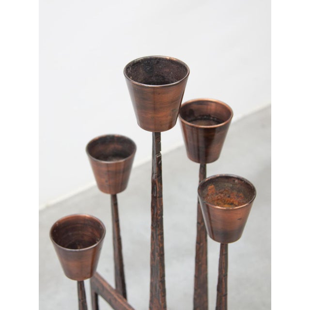 Brutalist Candleholder Sculpture in Wrought Iron, France, 1970s For Sale - Image 11 of 16