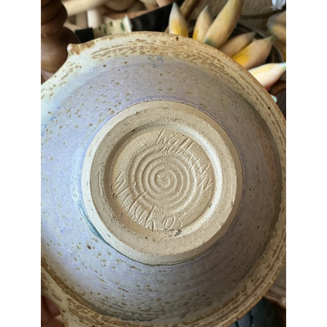 Ceramic Vintage Boho Studio Pottery Bowl For Sale - Image 7 of 7
