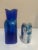 Mid-Century Modern Blenko Blue Glass Water Bottle - Double Spout Pitcher Vase For Sale - Image 3 of 8