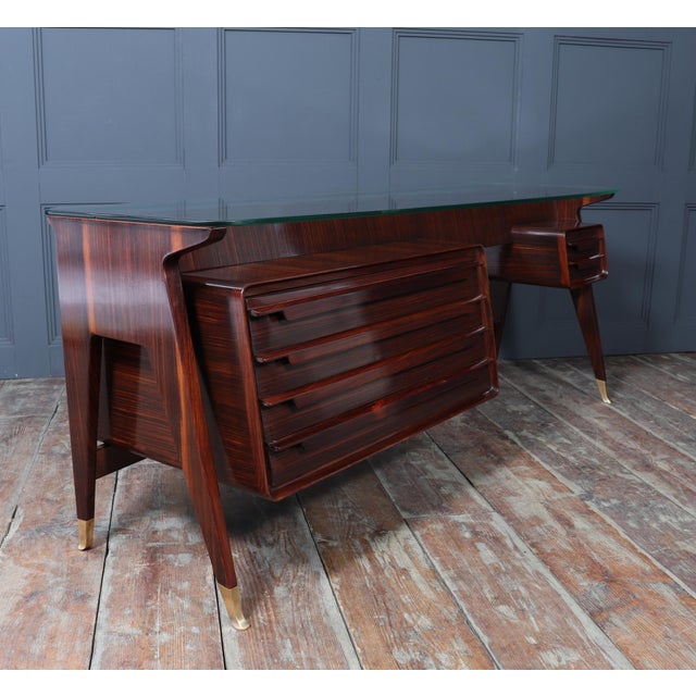 1950s Mid-Century Italian Desk in Macassar Ebony by Dassi, 1950 For Sale - Image 5 of 17