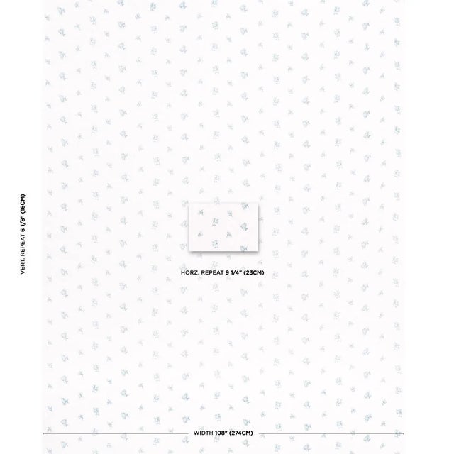 Contemporary Sample - Schumacher Margie Floral Sheer Fabric in Soft Blue For Sale - Image 3 of 5