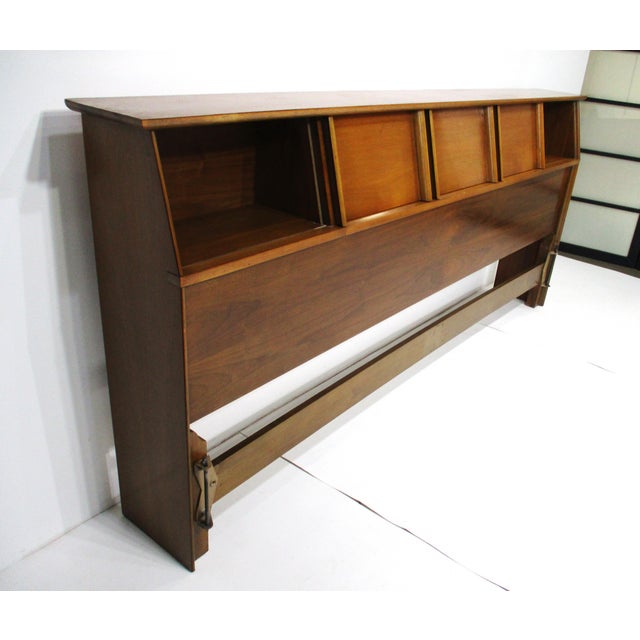 King Mid Century Walnut Headboard by Dixie Furniture For Sale - Image 11 of 16