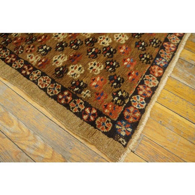 Textile 1890s Brown Geometric Tribal Antique n.w. Persian Bakshaiesh Rug 2'9" X 4'4" Handknotted Wool Carpet For Sale - Image 7 of 18