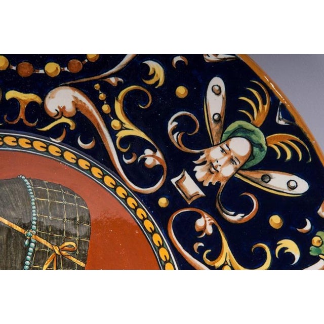 Baroque Art Deco Plate from Fratelli Minardi Faenza, 1920s For Sale - Image 3 of 6