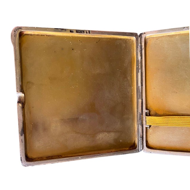 Art Deco Silver and Guilloche Enamel Cigarette Case For Sale - Image 9 of 17