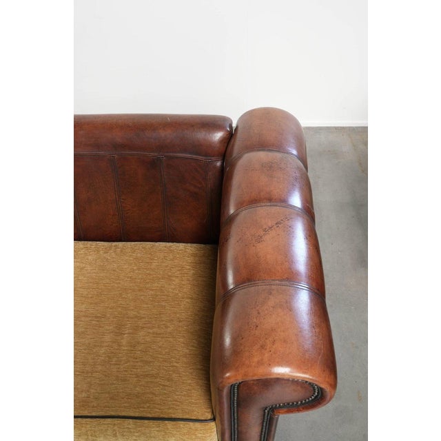 Vintage Three-Seater Sofa in Sheepskin Leather For Sale - Image 9 of 15
