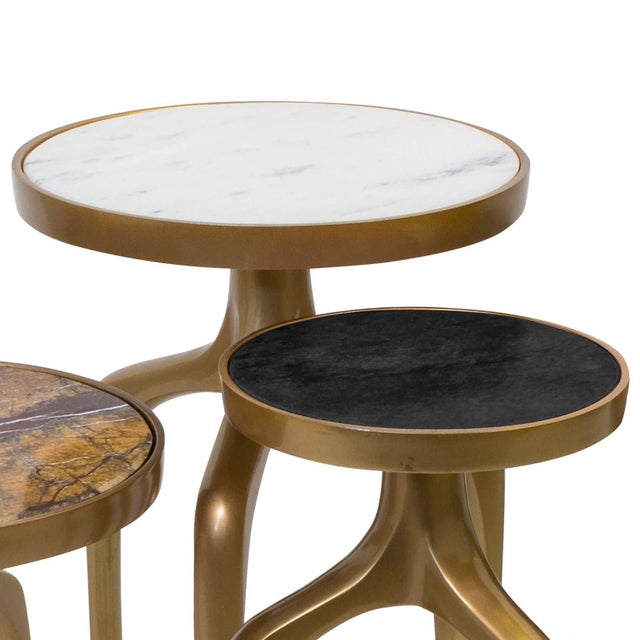 Regina Andrew Mixer Aluminum Tables, Brass - Set of 3 For Sale In Detroit - Image 6 of 8