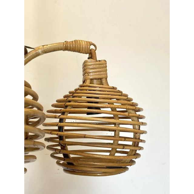 Light Yellow Vintage Bamboo Chandelier, 1970s For Sale - Image 8 of 11