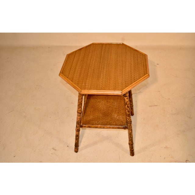 Wood 19th Century French Bamboo Side Table With Octagonal Top For Sale - Image 7 of 9