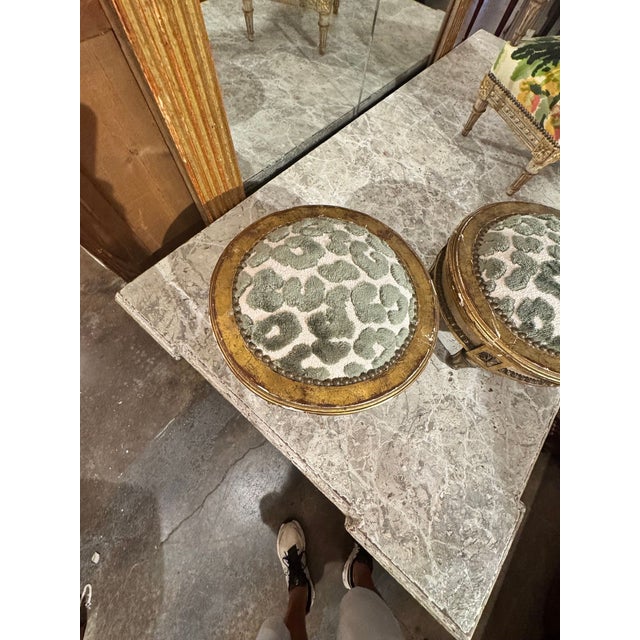 Pair of French Louis XVI Giltwood Ottomans For Sale In Dallas - Image 6 of 8