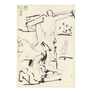 1959 Pablo Picasso 'Bull Fighter' Modernism Black & White France Lithograph For Sale