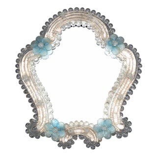 Italian Murano Glass Mirror, 1950s For Sale