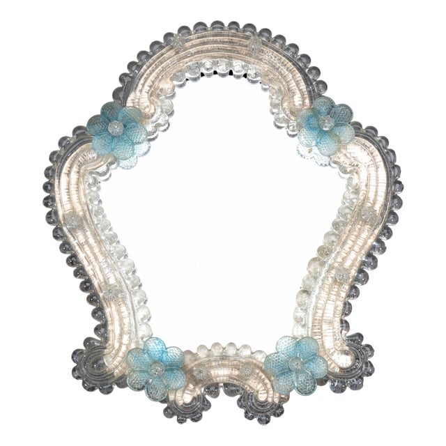 Italian Murano Glass Mirror, 1950s For Sale