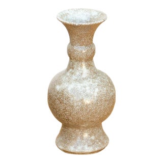 Refined Toasted Crackle Glaze Vase For Sale