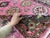Pink Kazak Tribal Rug With Green Border, 4'11" X 6'8" For Sale - Image 6 of 13