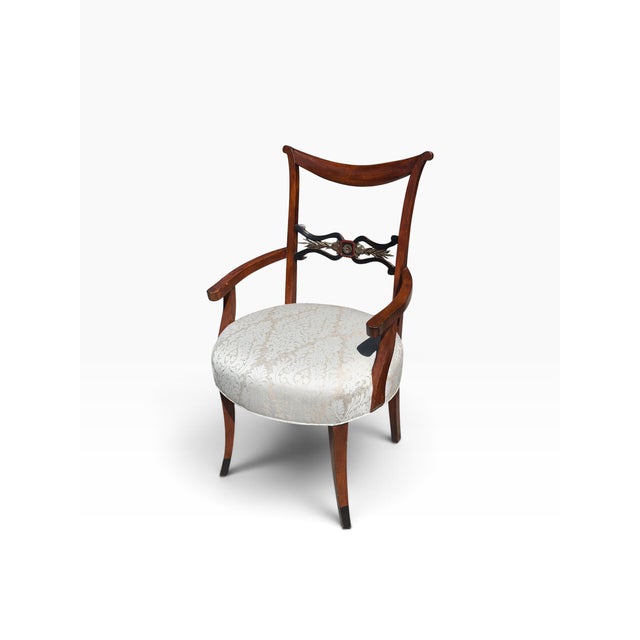 Antique Regency Style Mahogany & Ebony Arm Chairs.