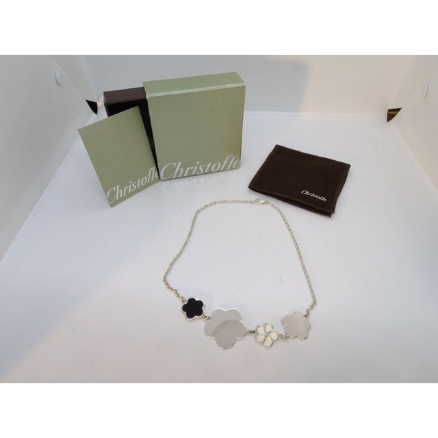 Silver Art Deco Floral Necklace in Sterling Silver from Christofle, France, 2000s For Sale - Image 8 of 18