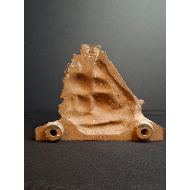 Antique Judd Co Cjo 1286 Cast Iron Sailing Ship Doorstop American Flag Painted For Sale - Image 9 of 12