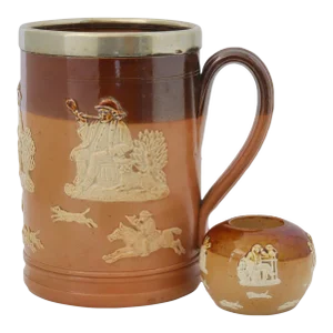 Doulton Lambeth Smoking & Ale Set, 2 Pc