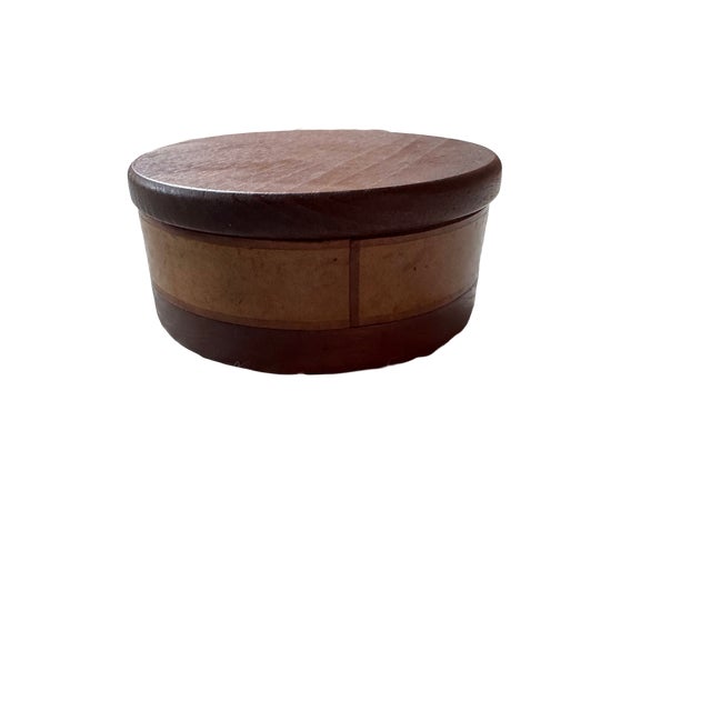 Mid-Century Modern Mid 20th Century Scandinavian Mid-Century “Tobak” Hand-Turned Wooden Tobacco Jar With Leather Band For Sale - Image 3 of 6