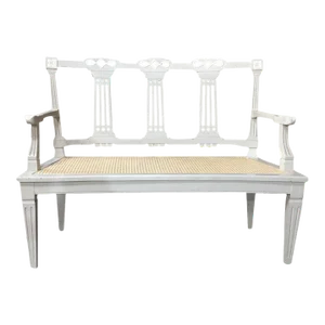19th Century Swedish Louis XVI Painted & Caned Sofa