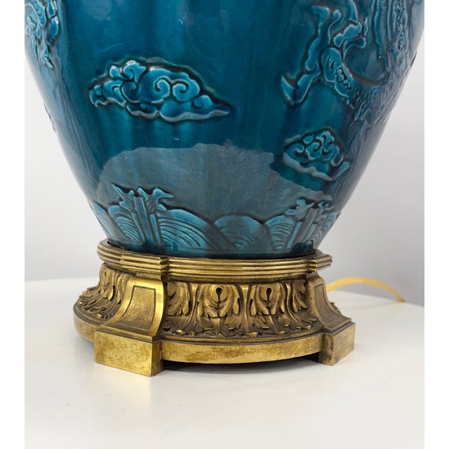 Early 20th Century Dragon Lamp With Ormolu Mounts For Sale - Image 18 of 18