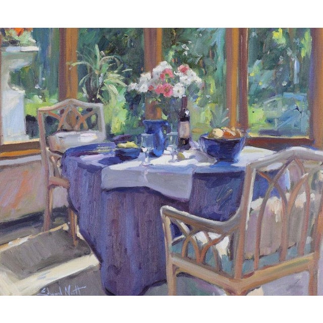 A vibrant British Impressionist landscape by Edward Noott (born 1963), an accomplished contemporary painter particularly...