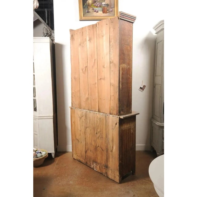 Gustavian (Swedish) Swedish 1780s Gustavian Period Two-Part Tall Cabinet with Original Paint For Sale - Image 3 of 13