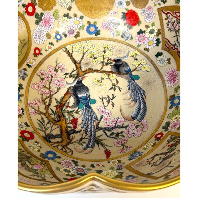 Exceptional Monumental Meiji Period Kyoto Satsuma Bowl, Attrib. Kinkozan Studio For Sale - Image 11 of 16